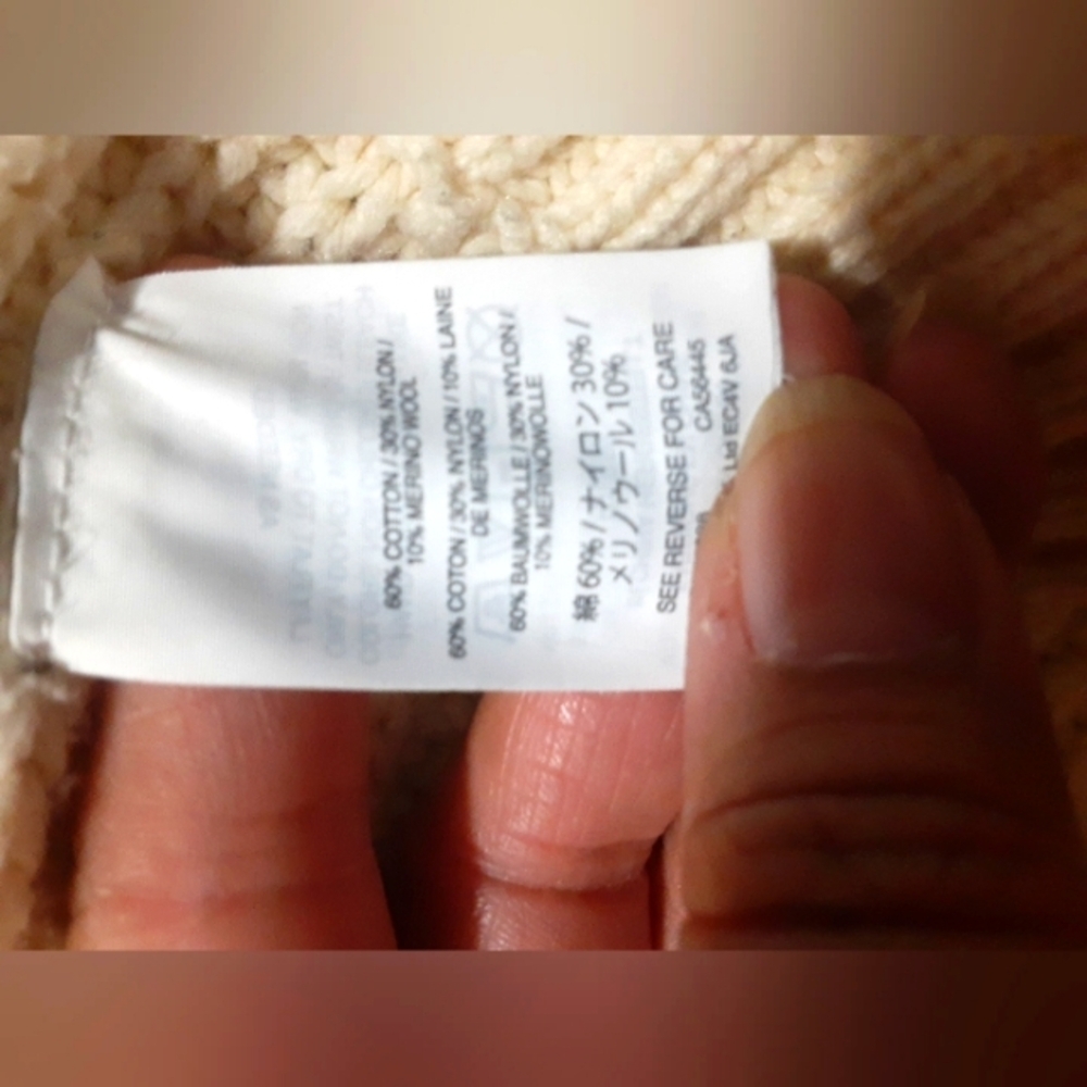 J Crew Women's Cream Color PullOver Sweater Side Ruffled Bottom Flare Chunky - Picture 9 of 9